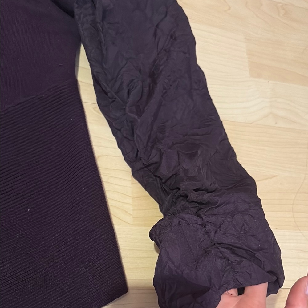 Dark Purple Jacket with Ruched Sleeves - Picture 4 of 4